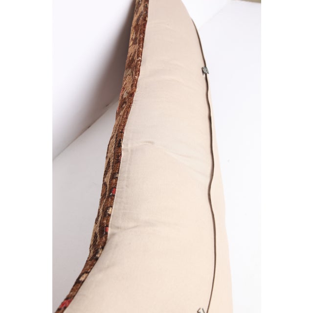 Handwoven Decorative REd&Brown Tone Lumbar Rug Pillow Cover -13'' X 44'' For Sale - Image 9 of 9
