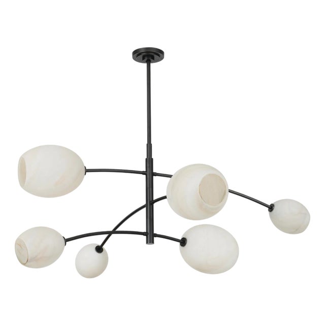 Regina Andrew Artemis Mobile Chandelier, Oil Rubbed Bronze with Alabaster Glass For Sale