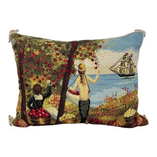 2000s Embroidered Decorative Pillow by Katha Diddel Home Collection For Sale