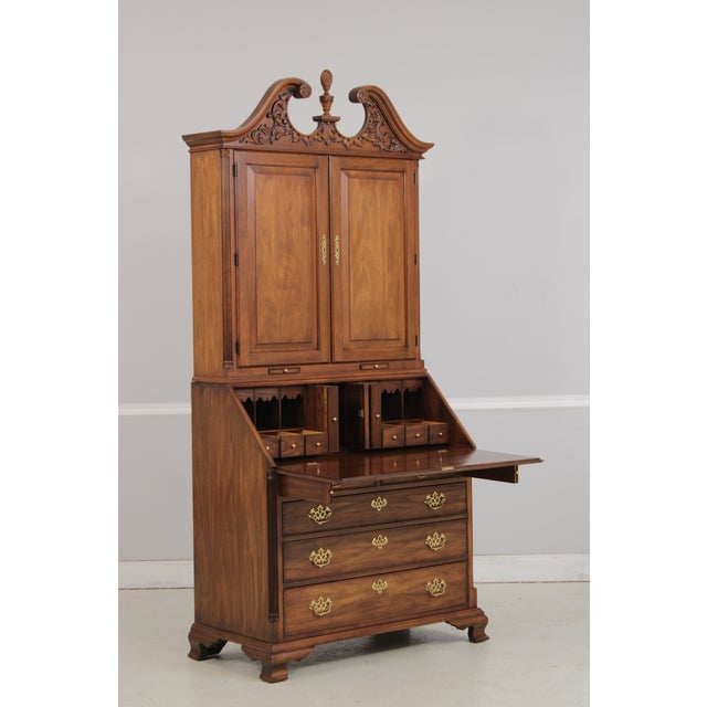 Henkel Harris Henkel Harris Walnut Secretary Blind Door Desk For Sale - Image 4 of 18