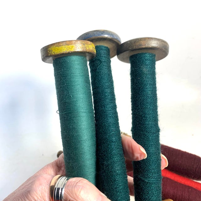 Early 20th Century Industrial Wood Textile Bobbin Collection of 12 For Sale - Image 4 of 7
