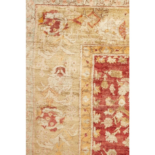 Early 20th Century Zabihi Collection Red Angora Antique Oushak Rug - 12' x 14'10" For Sale - Image 5 of 12