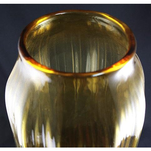 Contemporary Tall Amber Glass Vase For Sale - Image 3 of 3