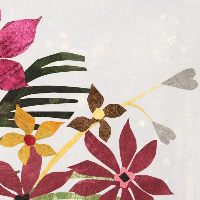 Abstract Howdy! (Pink Stars) - Collage Floral Whimsical Still Life Original Artwork by Maria C Bernhardsson For Sale - Image 3 of 5