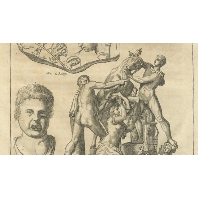 Gold After Bernard de Montfaucon, Classical Sculpture Studies, 1721, Engraving For Sale - Image 8 of 9