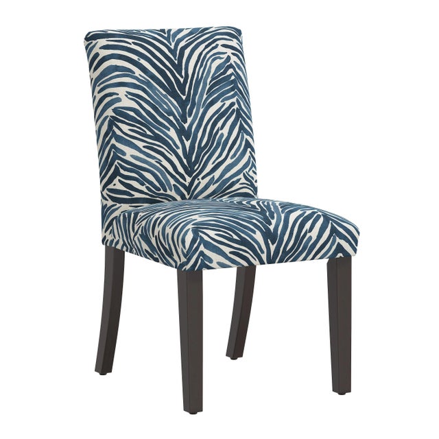 Blue Dining Chair in Washed Zebra Blue For Sale - Image 8 of 8