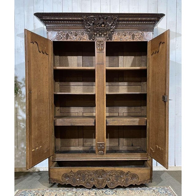 Norman wedding armoire in light oak from the 19th century - demountable. W=1.52m, H=2.38m, D=49cm.