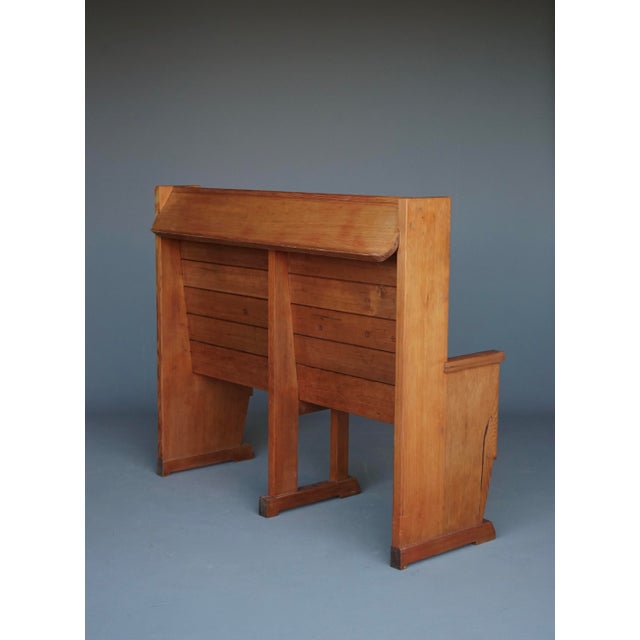 Wood Vintage Dutch Pine Church Bench, 1930s For Sale - Image 7 of 13