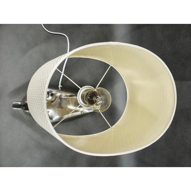 Italian Chrome Duck Table Lamp with Original Shade, 1970s For Sale - Image 6 of 13