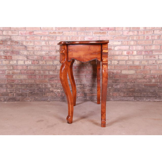 Baker Furniture Milling Road Italian Provincial Carved Maple Console or Entry Table For Sale - Image 10 of 11