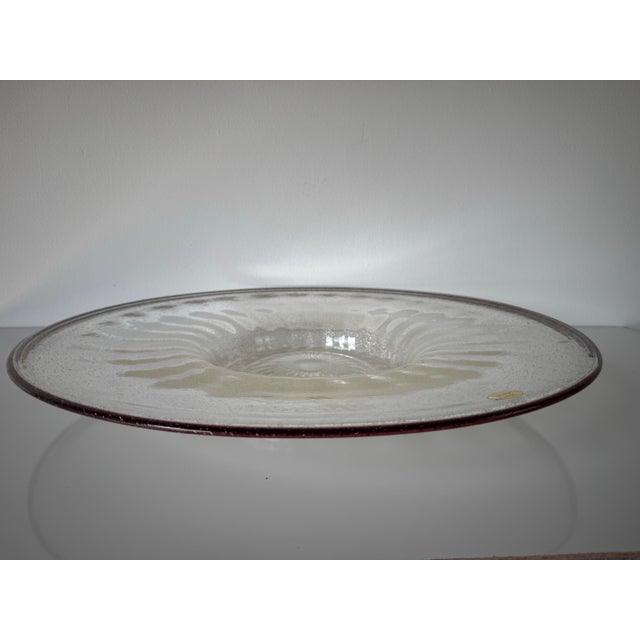 1990s Large - Vintage Italian Vetri Murano Glass Centerpiece / Plate For Sale - Image 5 of 11