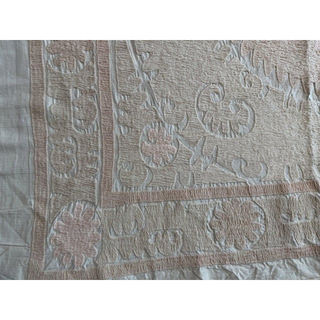 Suzani Textile Wall Art - Bohemian Embroidery 4'7'' X 5'1'' For Sale In New York - Image 6 of 18