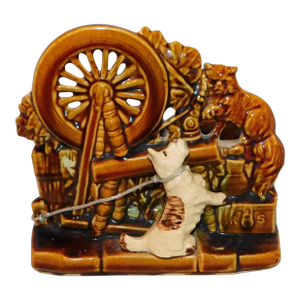 Early 20th Century McCoy Playful Dog & Cat Planter