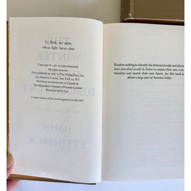 Mid-Century John Steinbeck Hardcover Book Set of 3 – Viking Press For Sale - Image 12 of 12