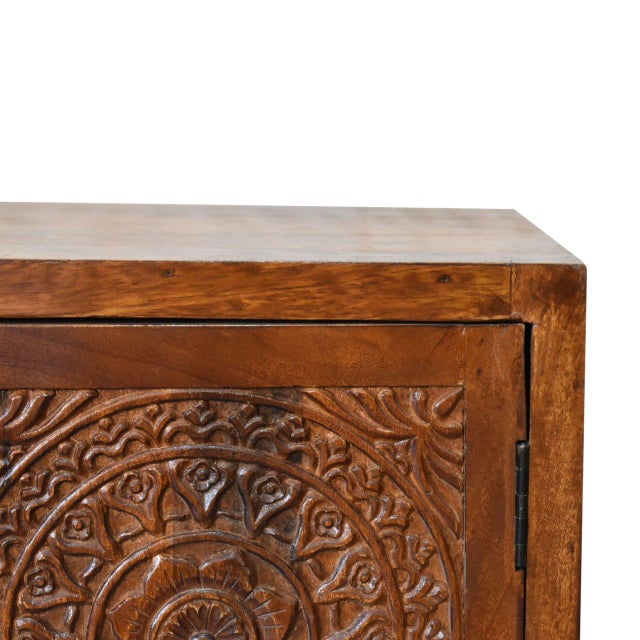 Patterned Door Nightstand With Hidden Storage For Sale - Image 4 of 8