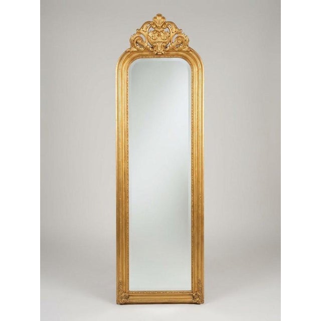 Tall French Gilt Wood Mirror For Sale - Image 4 of 4