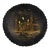 Antique English Chinoiserie Black Papier-Maché Scalloped Edge Pedestal Dish / Decorative Wall Plate For Sale