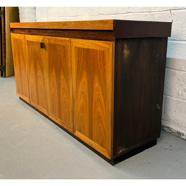 Mid 20th Century Vintage Modern Figured Wood Buffet For Sale - Image 5 of 18