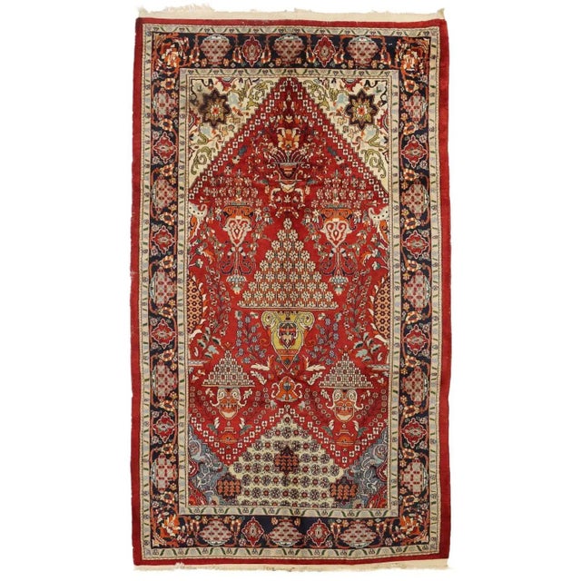 Antique Lahore Rug in Cotton & Wool, India For Sale - Image 11 of 11