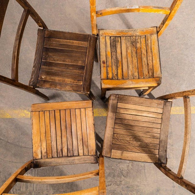 1940s Beech and Iron Stacking School Dining Chairs, 1940s For Sale - Image 5 of 12