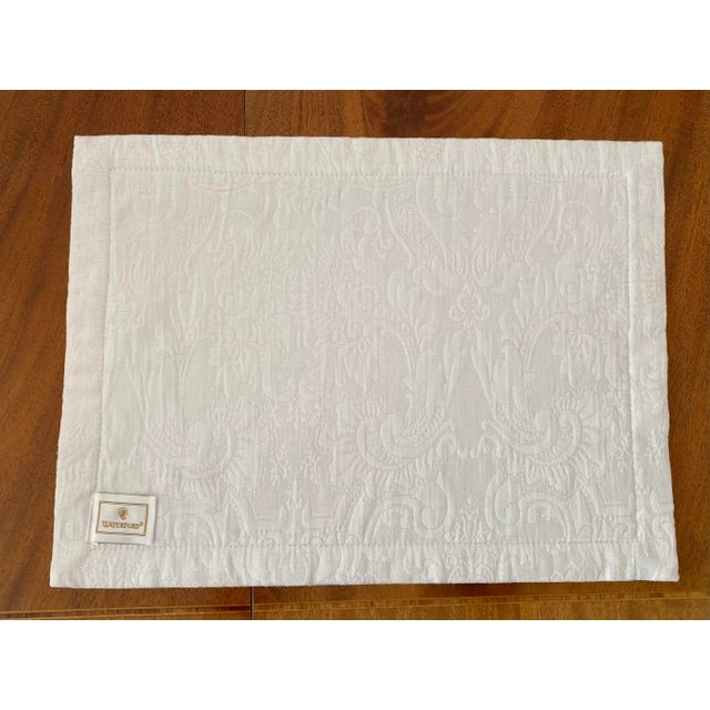 Waterford White Tableware Linens Placemats and Napkins Set- 14 Pieces Vintage Excellent Condition. For Sale In Denver - Image 6 of 11
