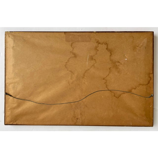 Mid Century Needlepoint in Gold Frame For Sale - Image 4 of 7