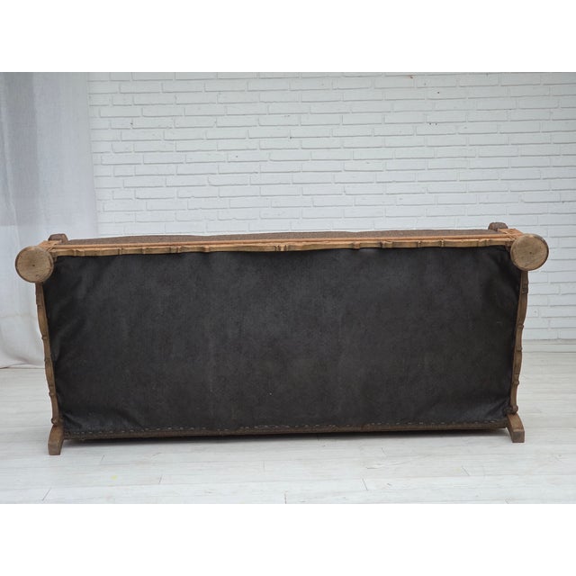 Danish 3-Seater Sofa in Wool and Carved Oak, 1950s For Sale - Image 18 of 18