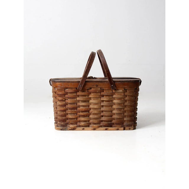Antique Hawkeye Basket Insulated Picnic Basket For Sale - Image 13 of 13