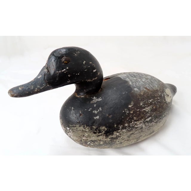 Antique Hand Carved & Painted Wood Duck Decoy From Maine For Sale In Boston - Image 6 of 13