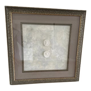 Original Intaglio Plaster Art Painting / Professionally Framed For Sale