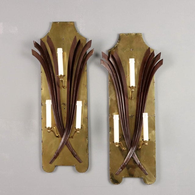 Wall Lights in Wrought Iron, Set of 2 For Sale - Image 9 of 9