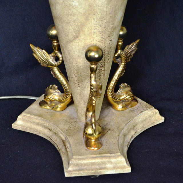 Metal Vintage Asian Modern Table Lamp by Bauer Lamp Co For Sale - Image 7 of 12