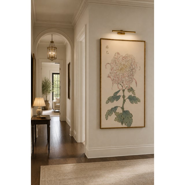 Blush Mum by Hasegawa, Vintage Japanese Botanical Art Print, 20" X 30" For Sale - Image 9 of 10