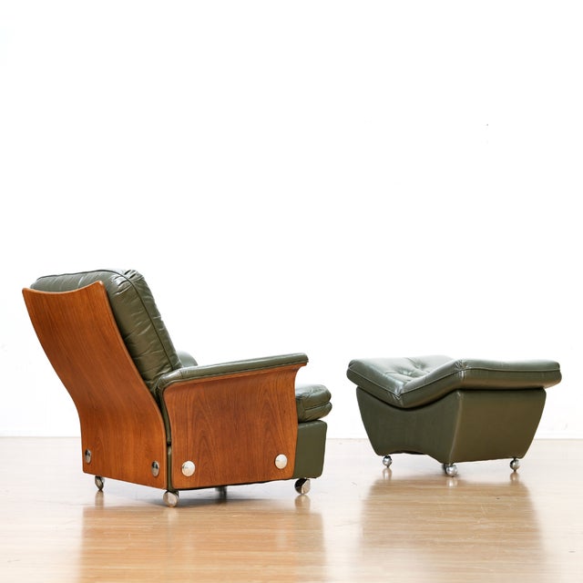 A stylish armchair and ottoman by G Plan designed as part of the ‘Tulip Group’ in England during 1960’s. The chair frame...