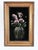 This vintage original set of two flower paintings is painted on velvet, showing flowers in glass vases against a deep...