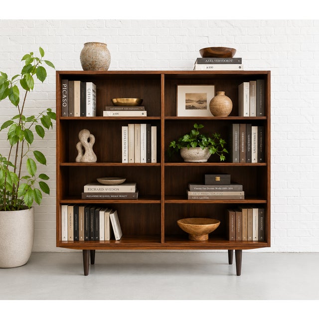 Large Danish Mid Century Modern Rosewood Bookcase, C. 1960's For Sale - Image 12 of 12