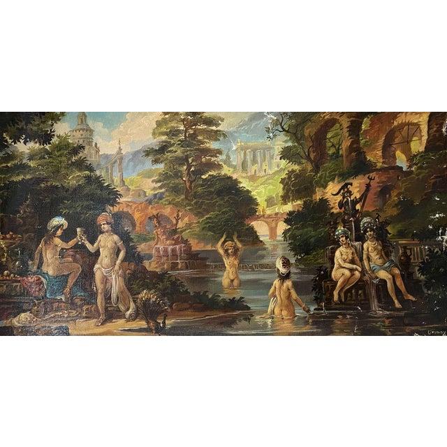 1990s Oil Painting Bathers Alexander Arkadievich Litvinov For Sale - Image 4 of 12