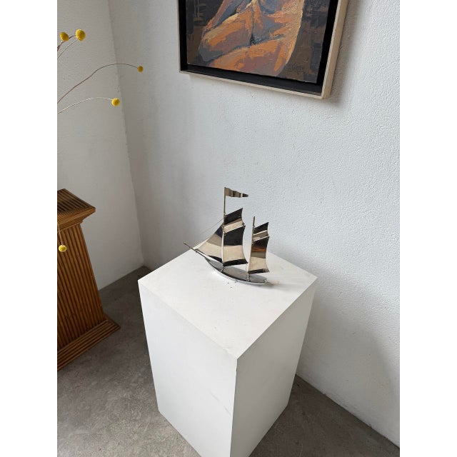 Metal Stainless Steel Boat, 1980s For Sale - Image 7 of 18