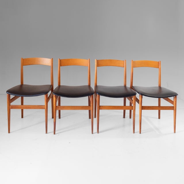 Vintage Italian Wood Dining Chairs by Passoni Udine, 1960s, Set of 4 For Sale - Image 4 of 14
