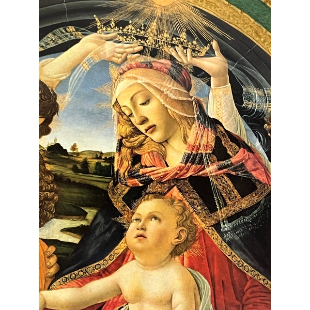 1980s Vintage Made in Italy Florentine Bottivelli Madonna of the Magnificent Child Wall Plaque For Sale - Image 5 of 10