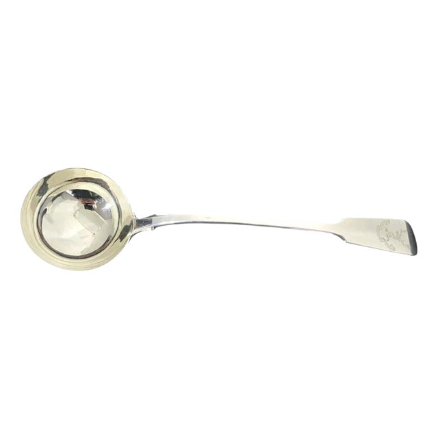 Antique Sterling Silver Soup Ladle from Chawner & Co., London, 1854 For Sale