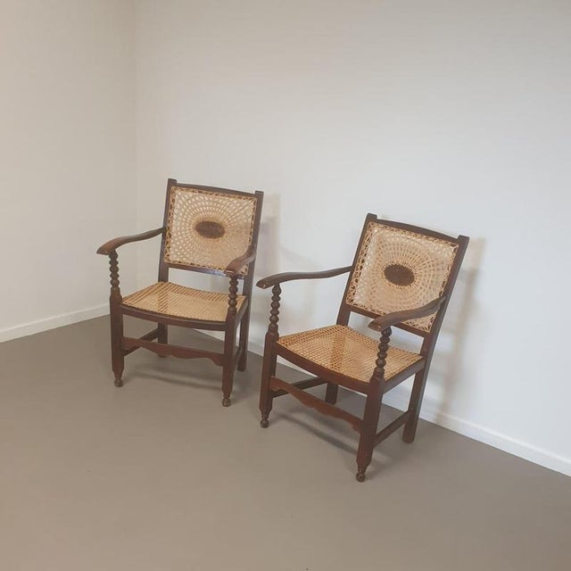 Monastery Medaillon Webbing Armchairs, 1930s, Set of 2 For Sale - Image 6 of 18