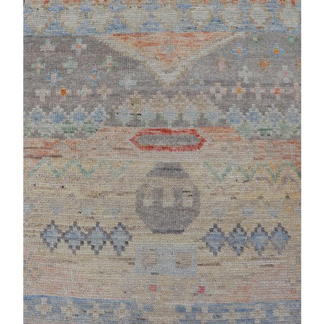 Modern Casual Afghan Tribal Designed Runner in Pastels Colors 3'0 X 12'8 For Sale - Image 10 of 11