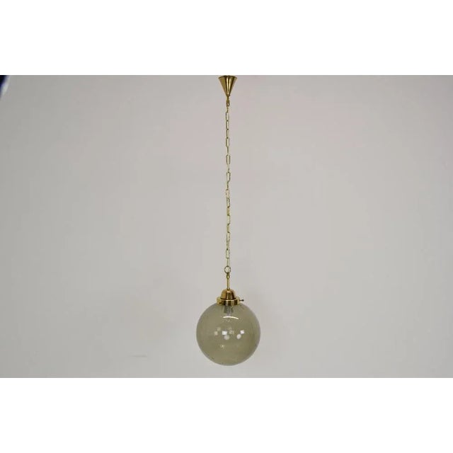 Made in czechoslovakia made of glass, brass with aged patina 1x e27 or e26 bulb at the customer's request, we can shorten...