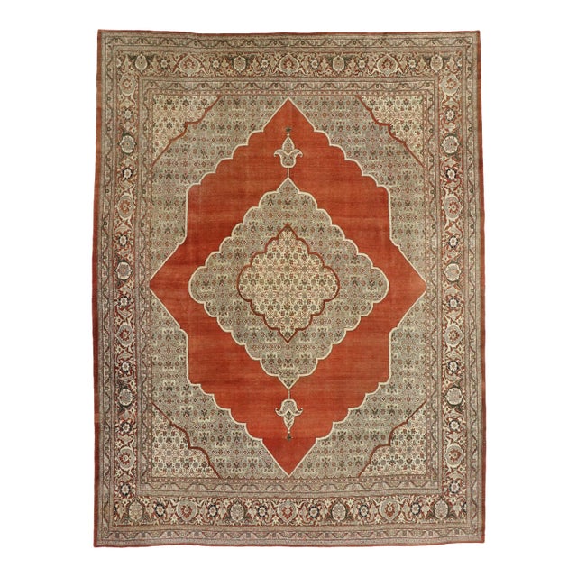 Early 20th Century Haji Khalili Persian Tabriz Rug, 10'02 X 13'03 For Sale