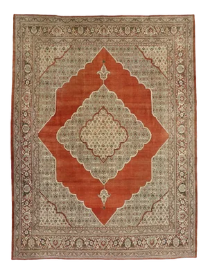 Early 20th Century Haji Khalili Persian Tabriz Rug, 10'02 X 13'03