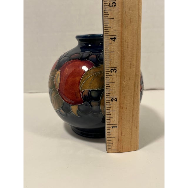 Circa 1930s Moorcroft Pottery England Bud Vase, Pomegranate Pattern Signed 4"h For Sale - Image 4 of 5