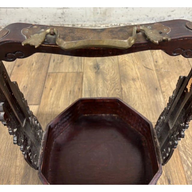 Vintage Chinese Tiered Wicker Wedding Basket Betrothal Basket For Sale - Image 13 of 13