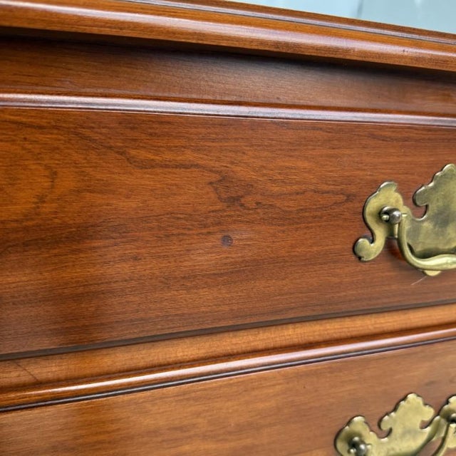 1960s Henkel Harris Solid Black Cherry 4-Drawer Chest Model No. 2440 For Sale - Image 16 of 17