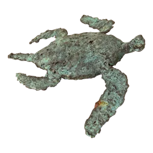 Late 20th Century Artist Made Brutalist Style Bronze Turtle Sculpture